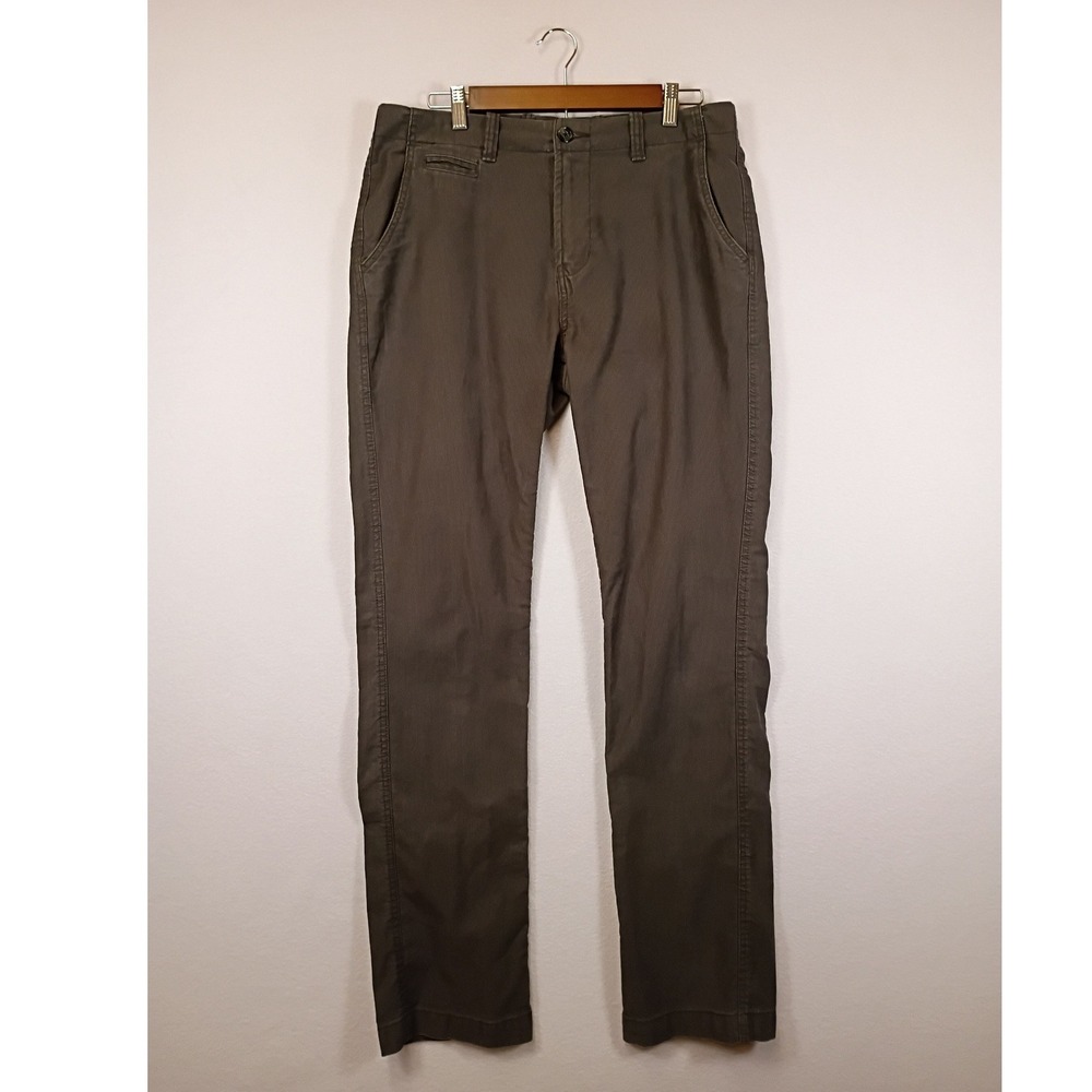Academia Gap Mens 33/34 Olive Green Slim Fit Fine Wale Corduroy Pants